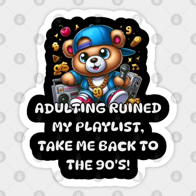 90's Teddy bear Sticker by Out of the world